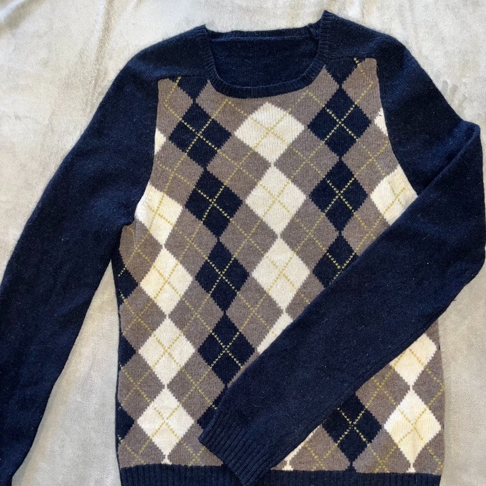 Women's Argyle Wool Sweater
